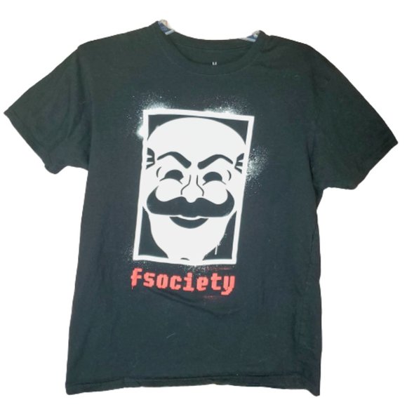 Fsociety T-Shirt Mr Robot TV Show Hacker Mask M - Picture 2 of 5